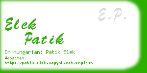 elek patik business card